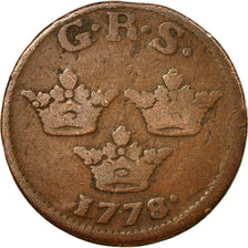 Moneta, Svezia, Gustaf III, Ore, K.M., 1778, B, Rame, KM:512.1