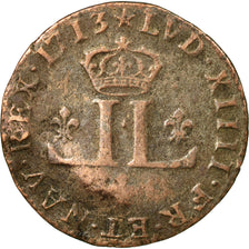 Munten, Frankrijk, Louis XIV, XXX Deniers aux 2 L couronnés, 30 Deniers, 1713
