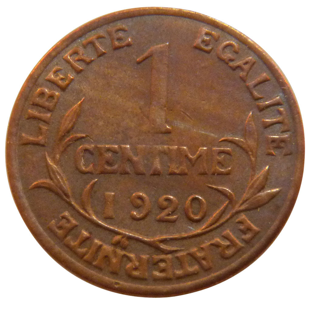 FRANCE, Dupuis, Centime, 1920, Paris, KM #840, AU(50-53), Bronze, 15, Gadoury...
