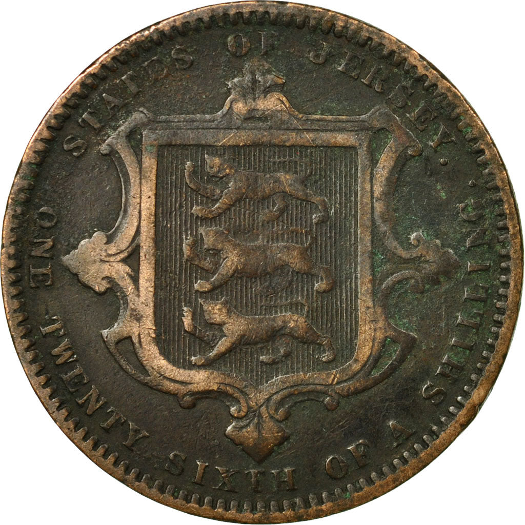 Moneta, Jersey, Victoria, 1/26 Shilling, 1871, MB, Bronzo, KM:4