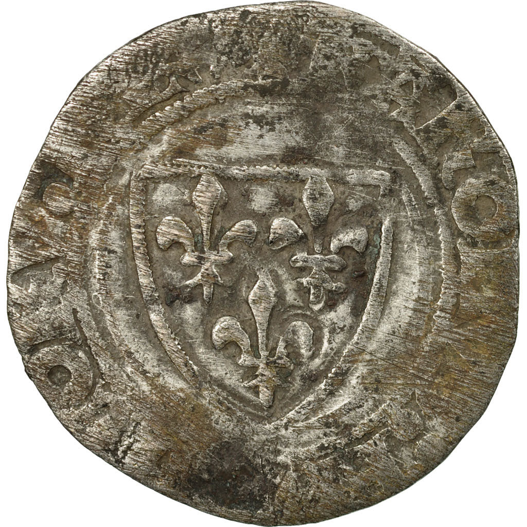 Coin, France, Charles VI, Blanc Guénar, Uncertain Mint, F(12-15), Billon