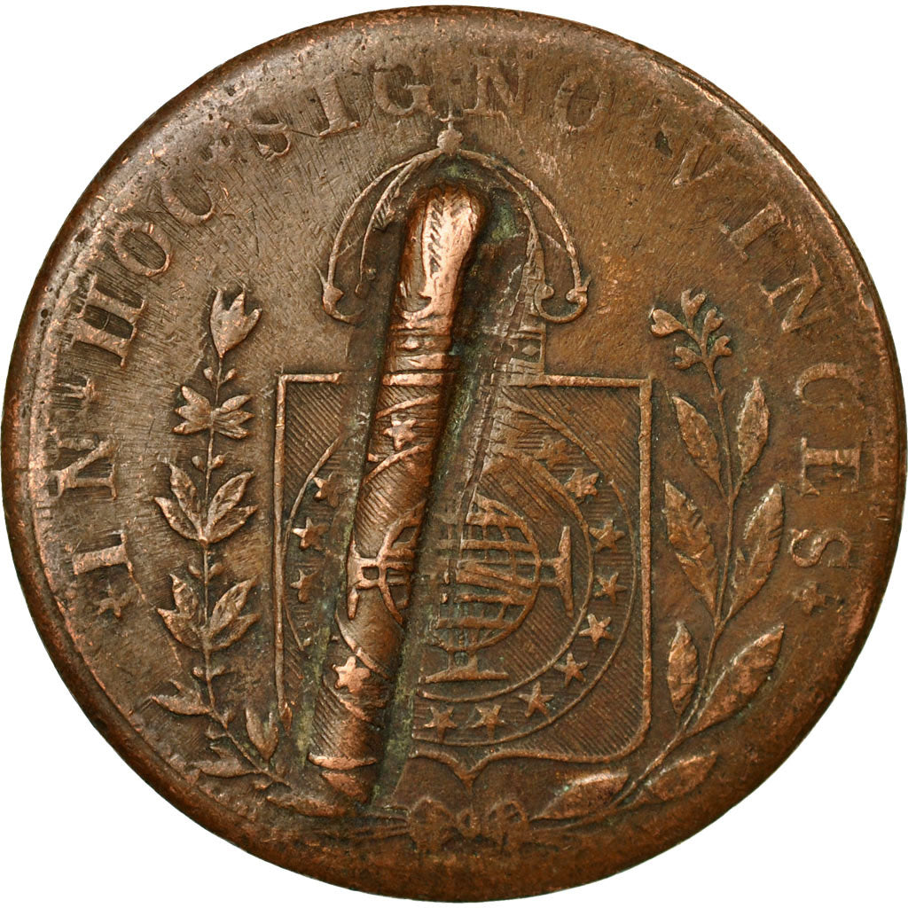 Coin, Brazil, Pedro I, 80 Reis, 1829, Rio de Janeiro, EF(40-45), Copper