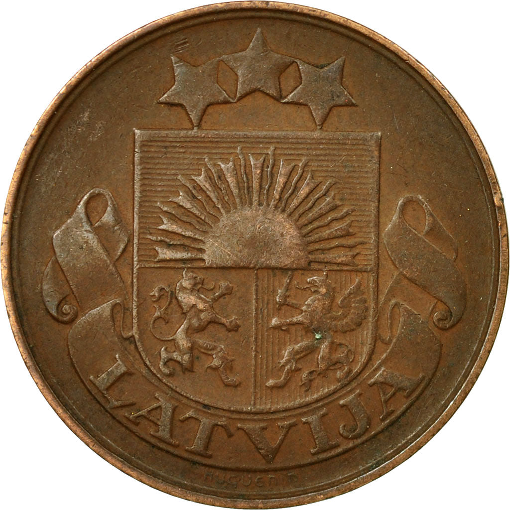 Coin, Latvia, 5 Santimi, 1922, EF(40-45), Bronze, KM:3