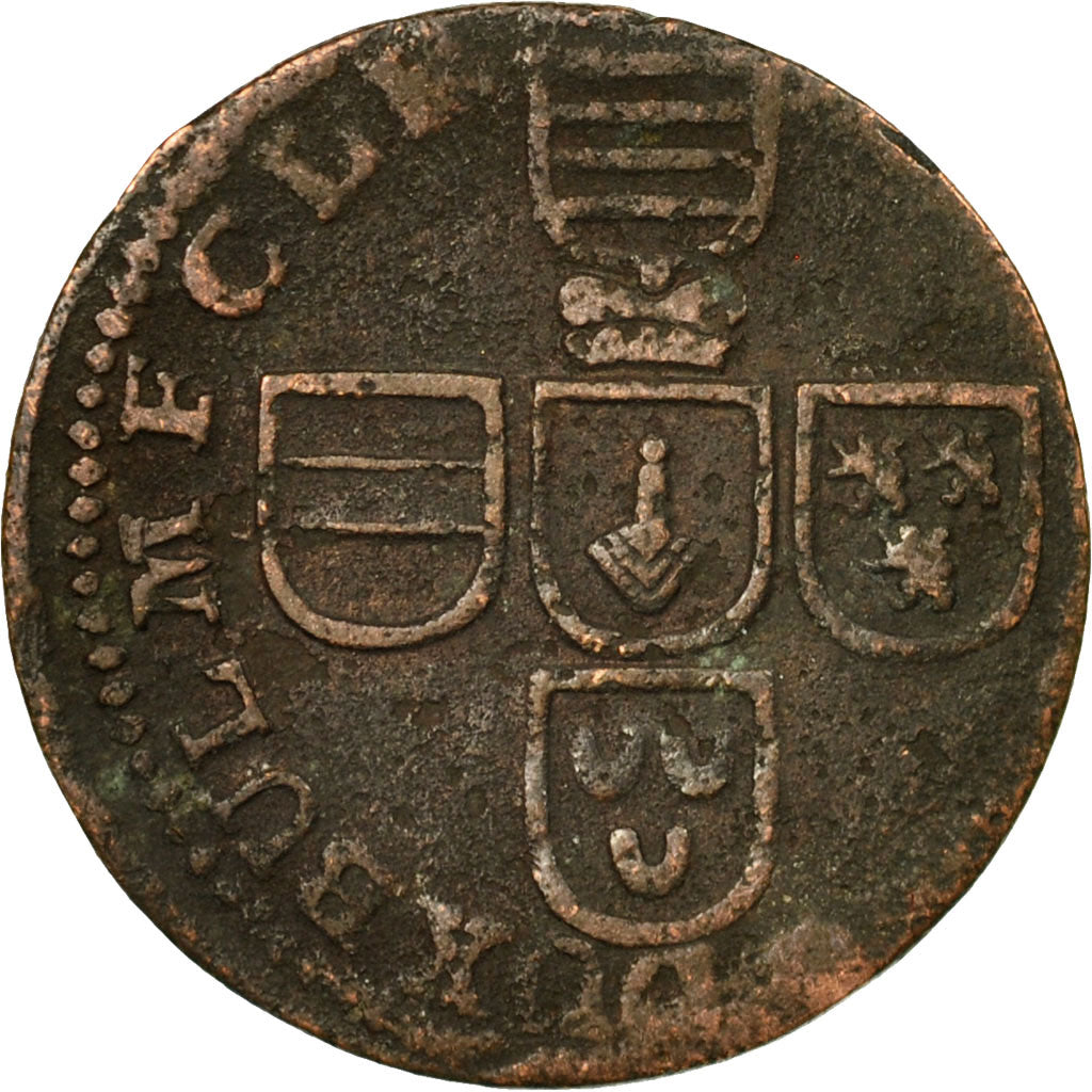 Coin, LIEGE, George Louis, Liard, 1727, Liege, VF(20-25), Copper, KM:134