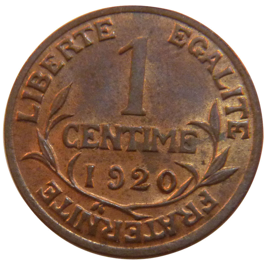 FRANCE, Dupuis, Centime, 1920, Paris, KM #840, AU(55-58), Bronze, 15, Gadoury...