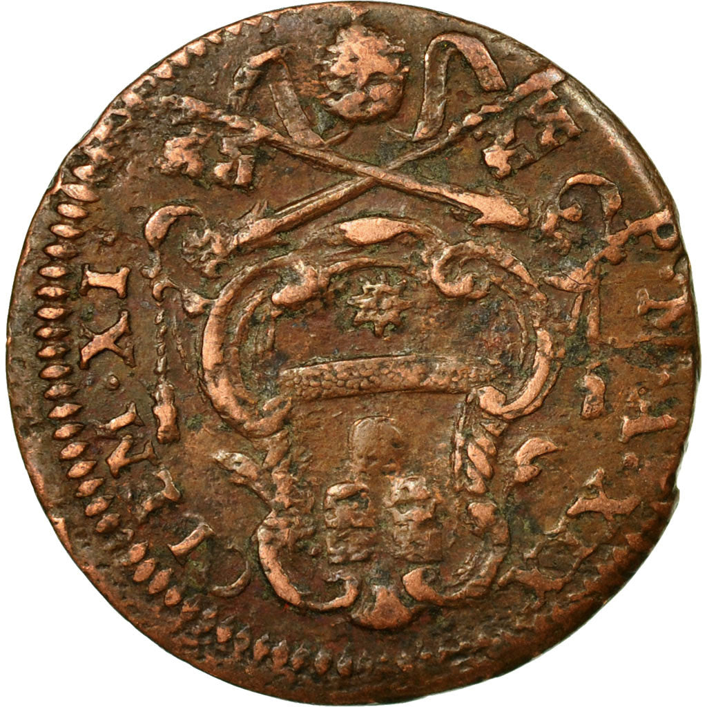 Coin, ITALIAN STATES, Clement XI, Quattrino, An XIX, EF(40-45), Copper