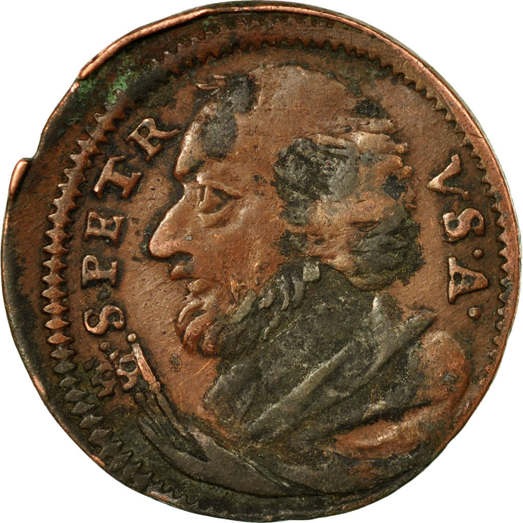 Coin, ITALIAN STATES, Clement XI, Quattrino, An III, VF(30-35), Copper