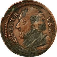 Coin, ITALIAN STATES, Clement XI, Quattrino, An III, VF(30-35), Copper