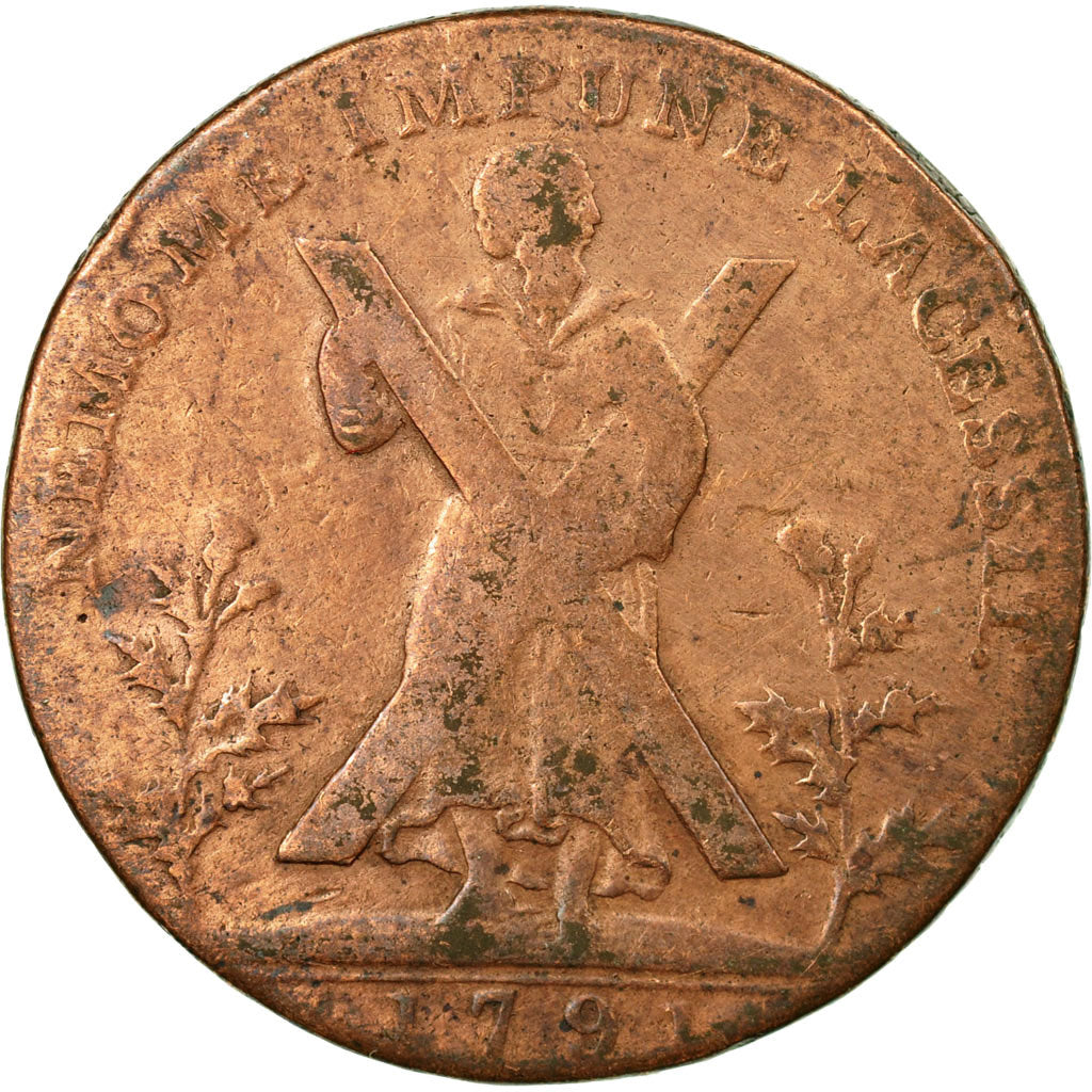 Coin, Scotland, Thomas & Alexander Hutchinson, Halfpenny Token, 1791, Edinburgh
