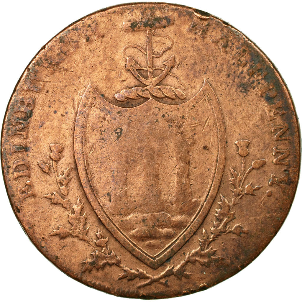 Coin, Scotland, Thomas & Alexander Hutchinson, Halfpenny Token, 1791, Edinburgh