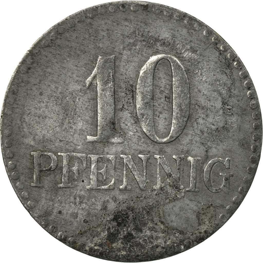 Moneta, Germania, 10 Pfennig, 1917, Lennep, Notgeld, BB, Zinco
