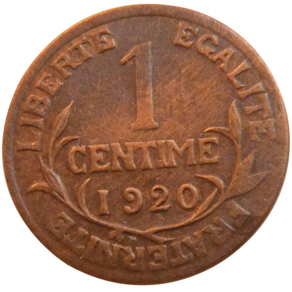 FRANCE, Dupuis, Centime, 1920, Paris, KM #840, AU(50-53), Bronze, 15, Gadoury...