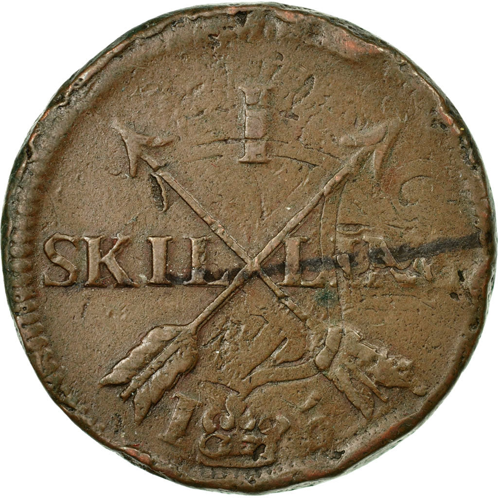 Coin, Sweden, Gustaf IV Adolf, Skilling, 1805, EF(40-45), Copper, KM:566
