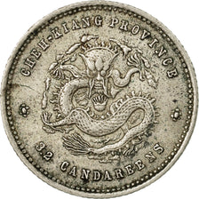 Moneda, China, CHEKIANG PROVINCE, Kuang-hs, 5 Cents, 1898, MBC+, Plata, KM:51