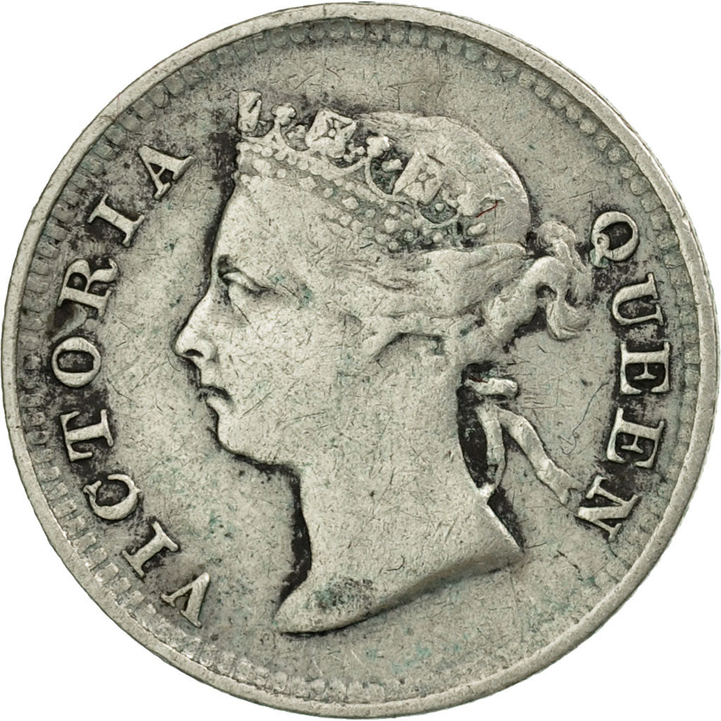 Moneta, Hong Kong, Victoria, 5 Cents, 1888, BB, Argento, KM:5