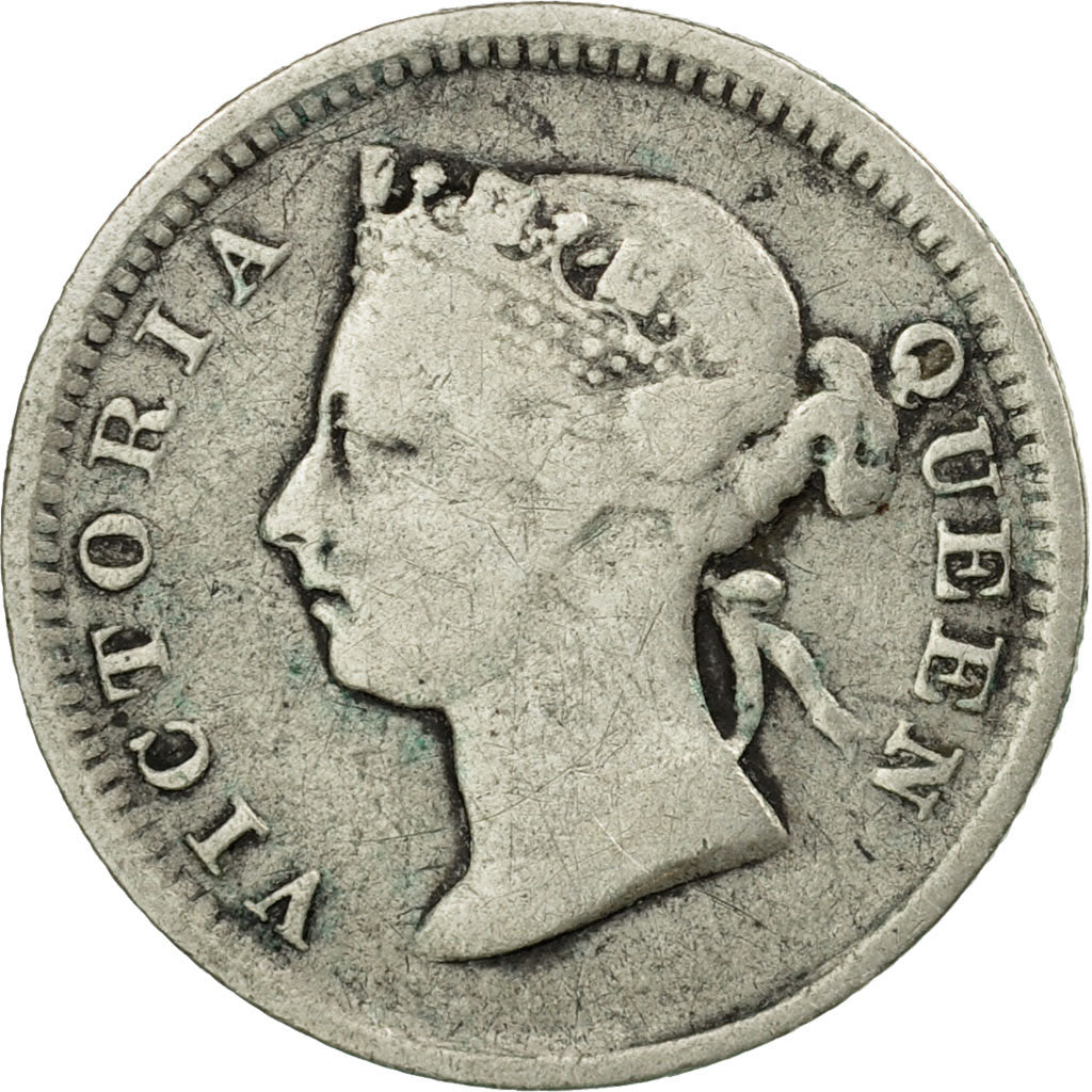 Coin, Hong Kong, Victoria, 5 Cents, 1884, VF(30-35), Silver, KM:5