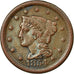 Coin, United States, Braided Hair Cent, Cent, 1854, U.S. Mint, Philadelphia