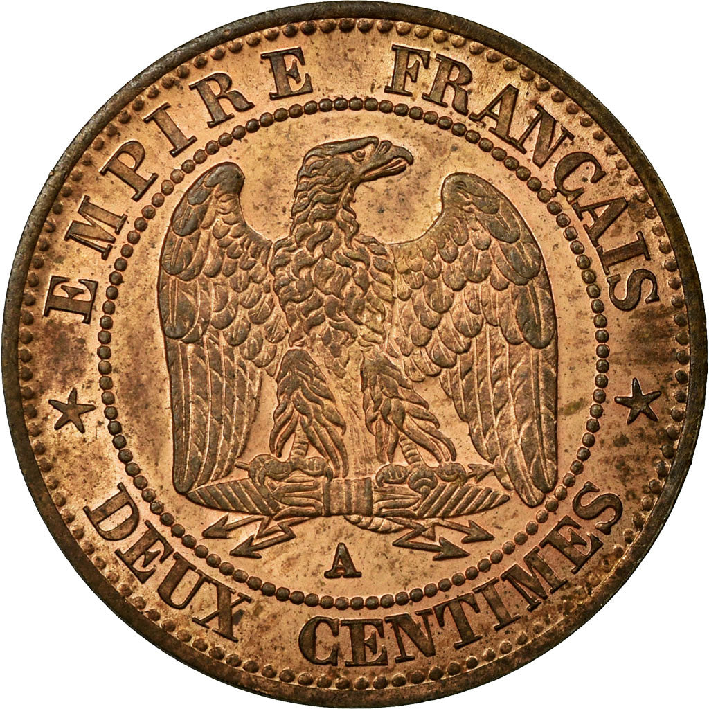 Coin, France, Napoleon III, Napoléon III, 2 Centimes, 1853, Paris, MS(60-62)