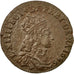 Coin, France, Louis XIV, Liard de France, 1656, Vimy, VF(30-35), Copper, C2G:62