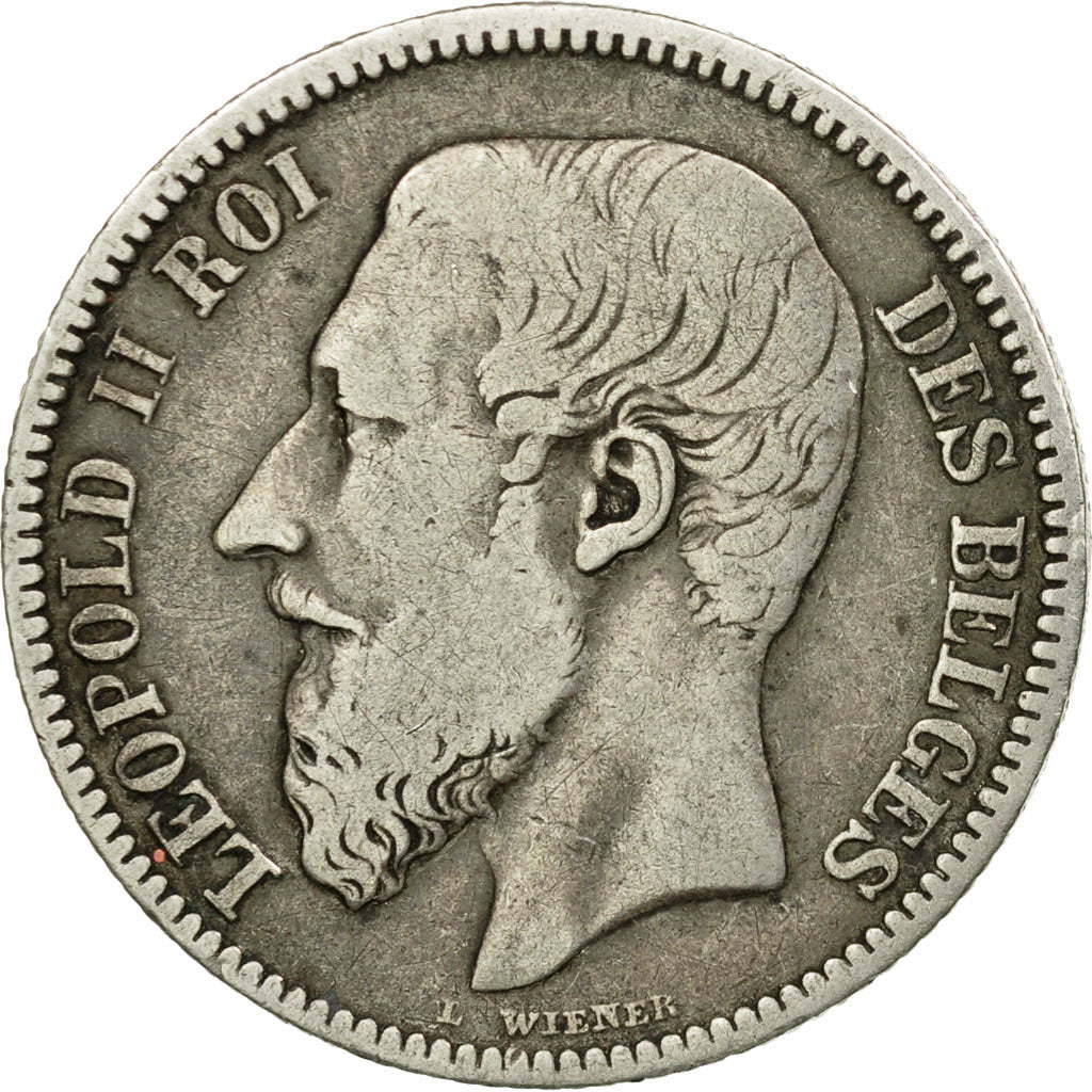 Coin, Belgium, Leopold II, 2 Francs, 2 Frank, 1866, VF(20-25), Silver, KM:30.1