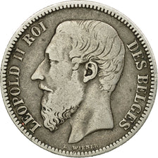 Coin, Belgium, Leopold II, 2 Francs, 2 Frank, 1866, VF(20-25), Silver, KM:30.1