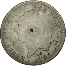 Coin, France, Louis XVI, 30 Sols, 1793, Lyon, VG(8-10), Silver, Gadoury:39