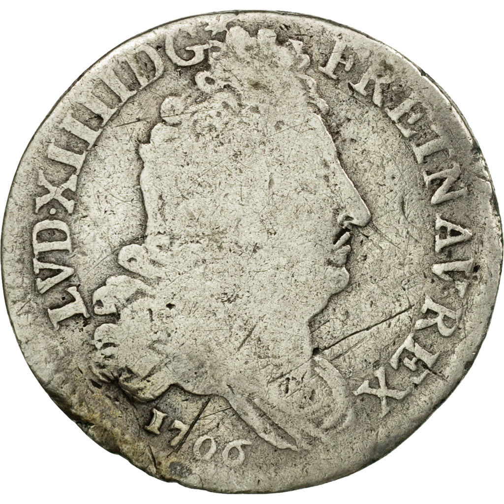 Coin, France, Louis XIV, 10 Sols aux insignes, 10 Sols-1/8 Ecu, 1706, Paris