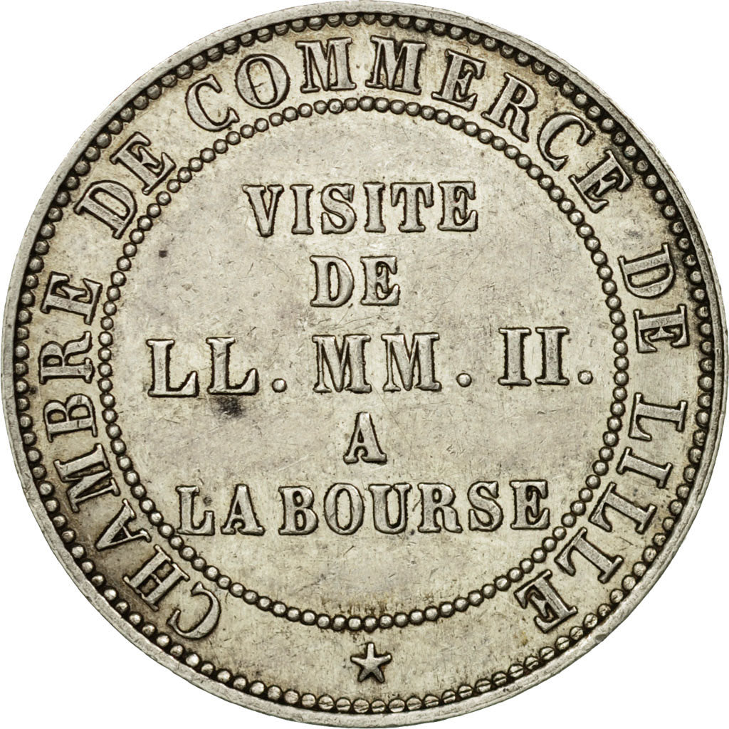 Coin, France, Napoleon III, Module de 5 Centimes, 1853, Lille, AU(55-58), Silver
