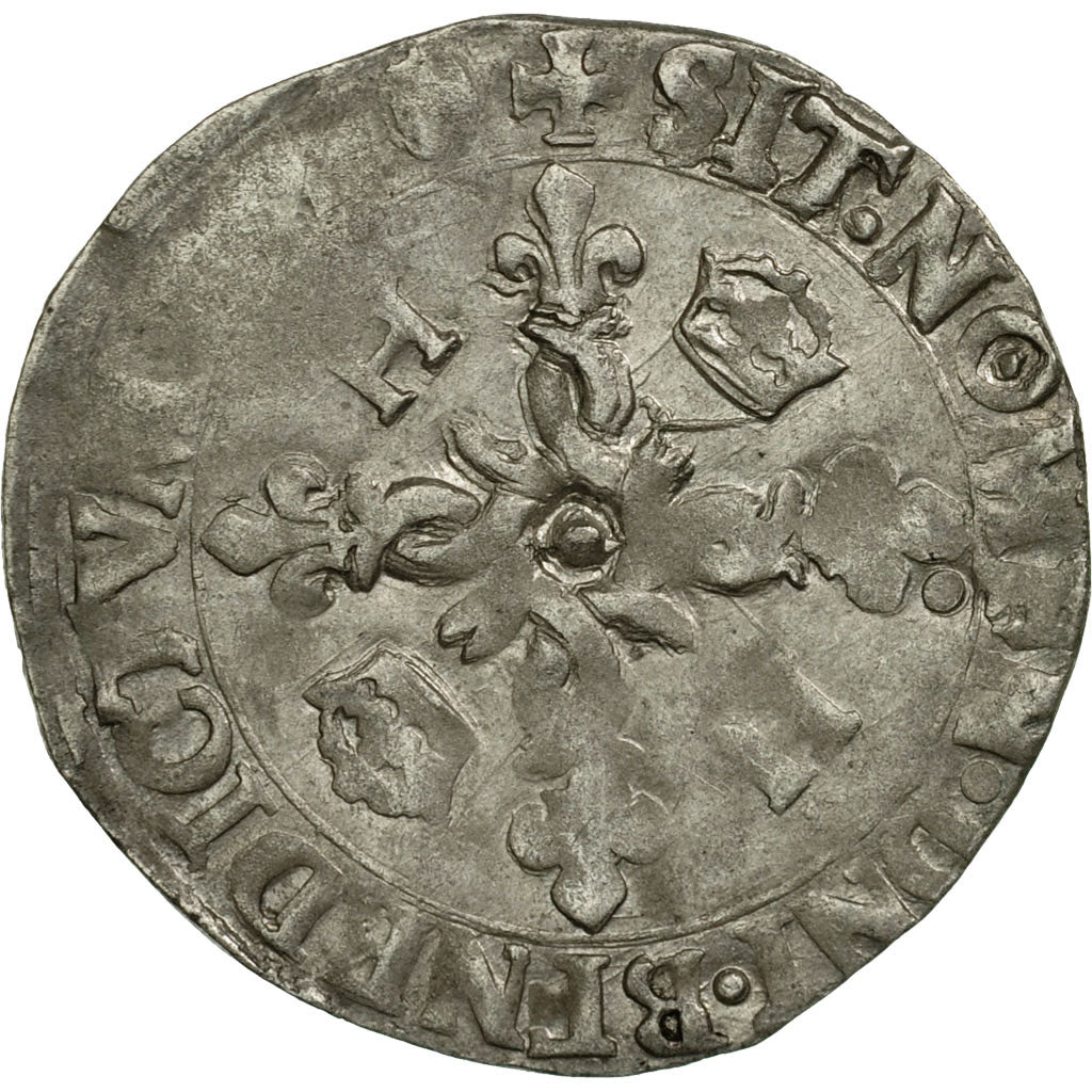 Moneda, Francia, Henri II, Douzain aux croissants, Uncertain date, Angers, BC+