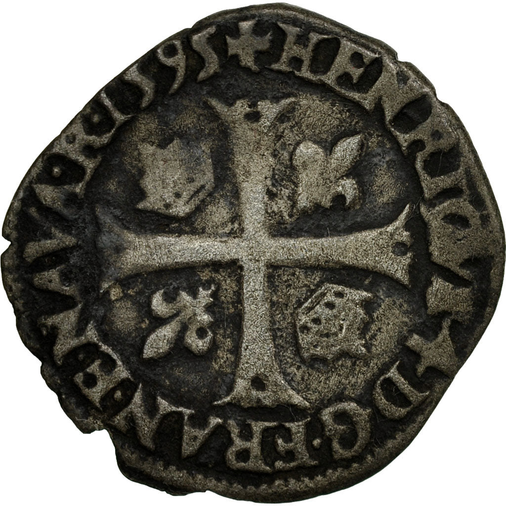 Coin, France, Henri IV, Douzain, 1594, Bayonne, VF(20-25), Billon, Sombart:4422