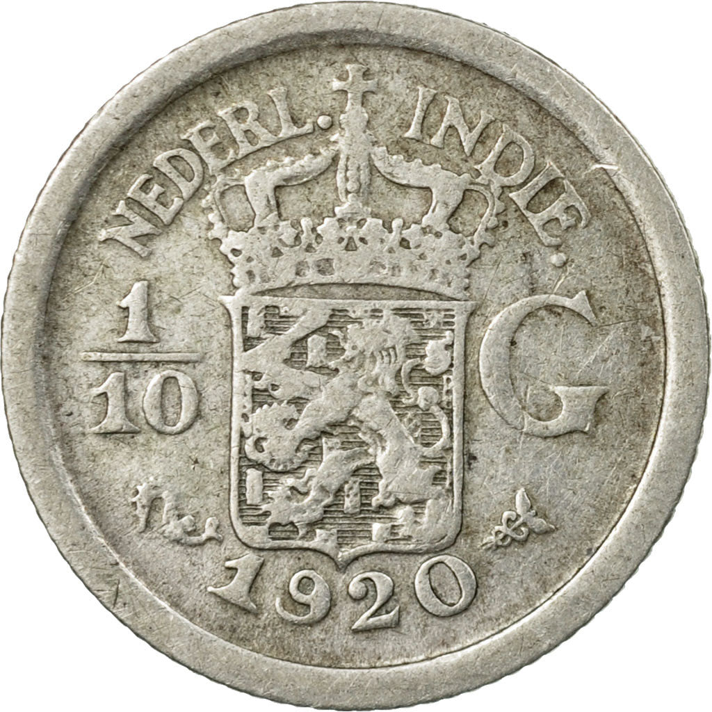 Coin, NETHERLANDS EAST INDIES, Wilhelmina I, 1/10 Gulden, 1920, Utrecht