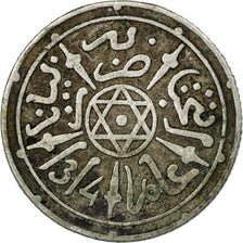 Coin, Morocco, 'Abd al-Aziz, 1/2 Dirham, 1896 (1314), Paris, EF(40-45), Silver