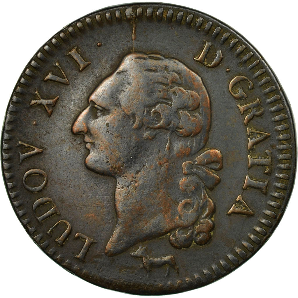 Coin, France, Louis XVI, Sol ou sou, Sol, 1782, Orléans, VF(30-35), Copper