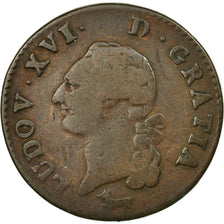 Moneda, Francia, Louis XVI, Sol ou sou, Sol, 1782, Orléans, BC+, Cobre