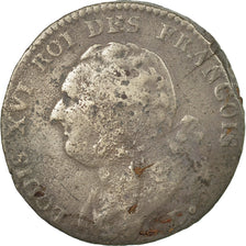 Moneda, Francia, Louis XVI, 12 Deniers, 1793, Dijon, BC+, Bronce, KM:600.5