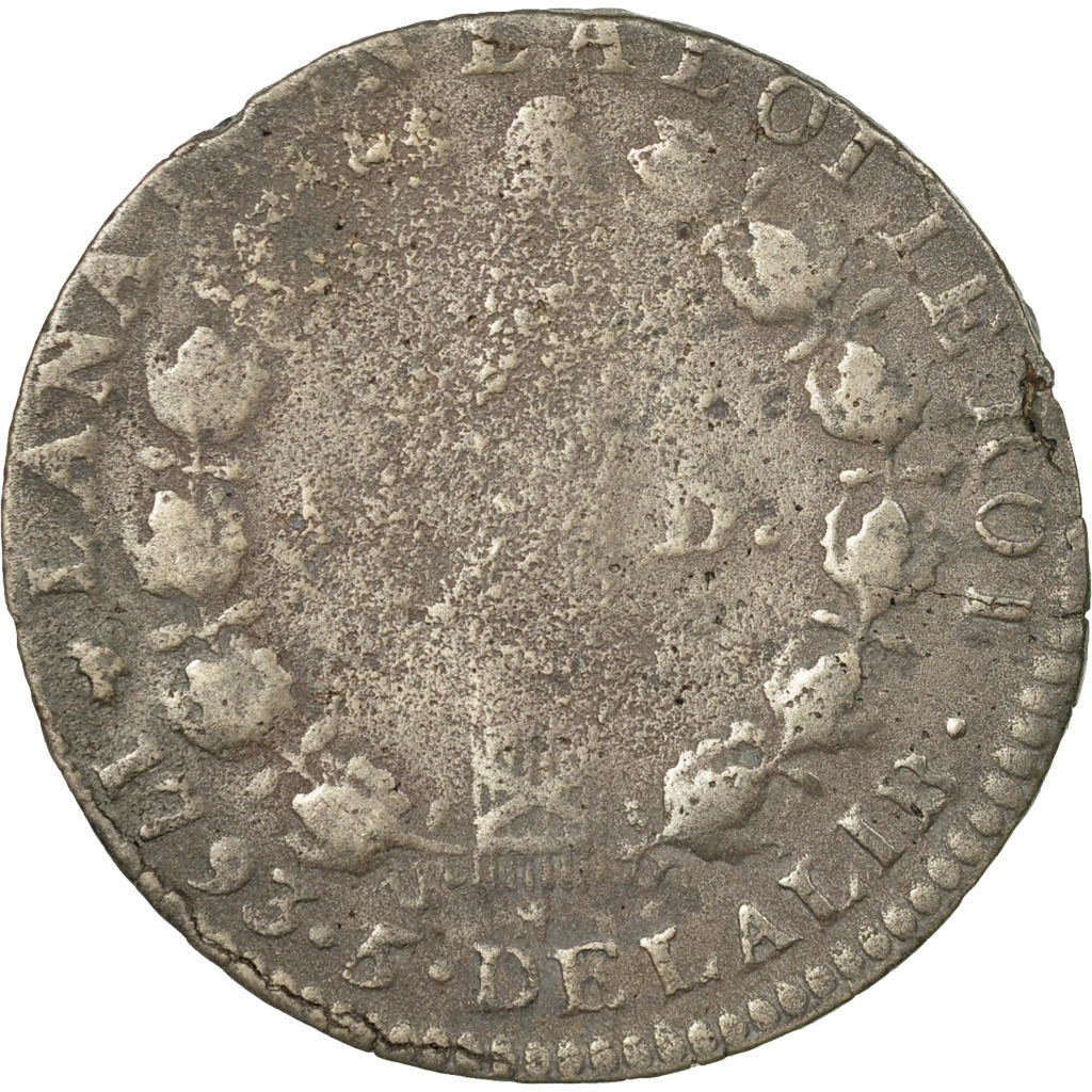 Moneda, Francia, Louis XVI, 12 Deniers, 1793, Dijon, BC+, Bronce, KM:600.5