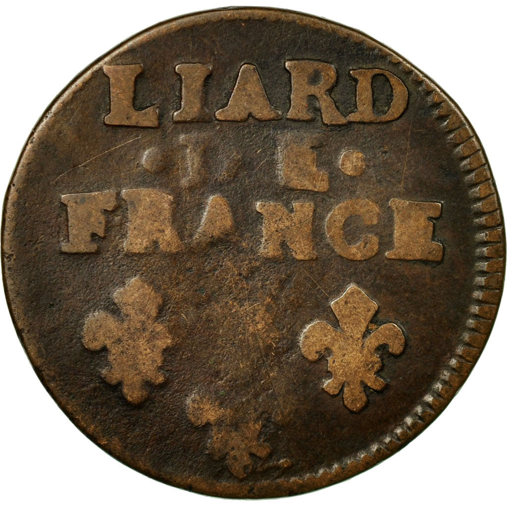 Monnaie, France, Louis XIV, Liard de France, 1697, Pau, TB, Cuivre, C2G:210