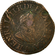 Moneta, Francia, Henri IV, Double Tournois, 1604, Paris, MB, Rame, CGKL:222