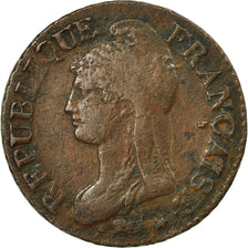 Moneta, Francia, Dupré, 5 Centimes, AN 7, Strasbourg, MB+, Bronzo, Gadoury:126