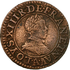 Coin, France, Louis XIII, Double Tournois, 1616, Paris, VF(30-35), Copper