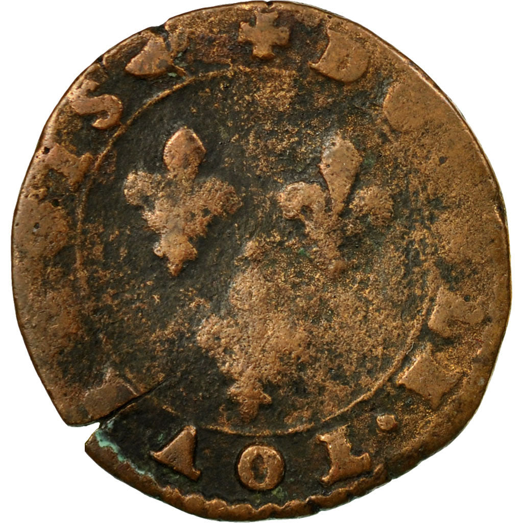 Coin, France, Henri III, Double Tournois, Paris, F(12-15), Copper, CGKL:88