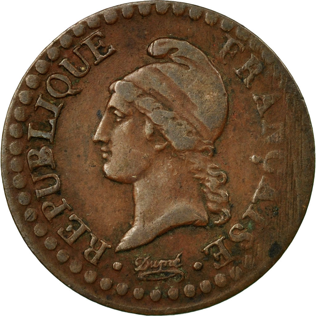 Moneta, Francia, Dupré, Centime, AN 6, Paris, MB+, Bronzo, KM:646, Gadoury:76
