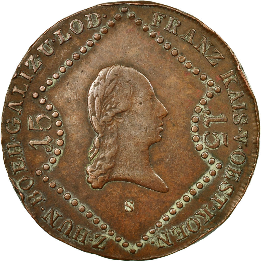 Coin, Austria, Franz II (I), 15 Kreuzer, 1807, Schmollnitz, VF(30-35), Copper