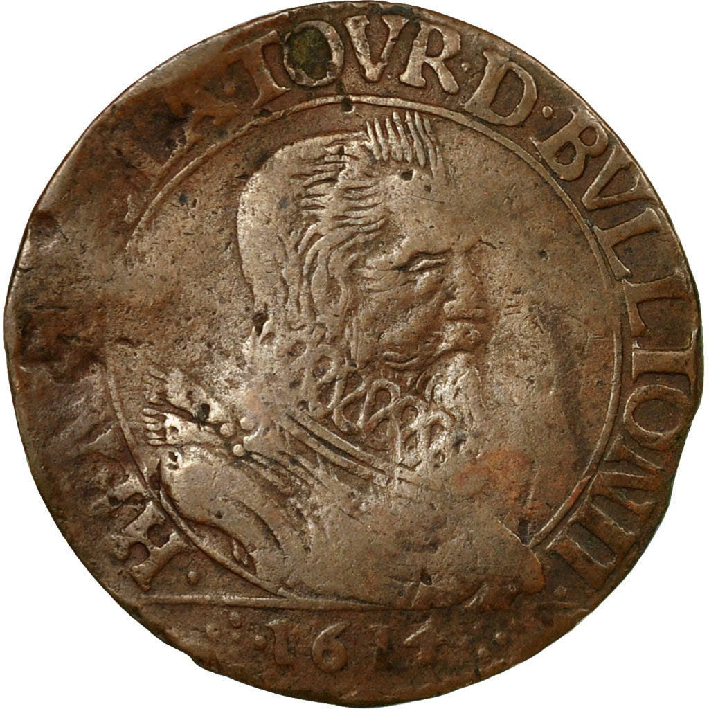 Münze, Frankreich, Ardennes, Henri de la Tour d'Auvergne, Liard, 1614