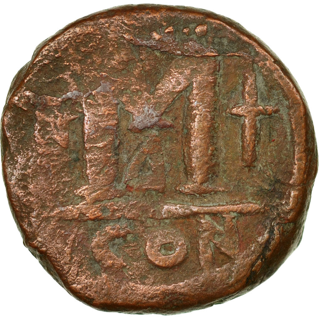 Moneta, Justinian I, Follis, 527-537, Constantinople, MB, Rame, Sear:158