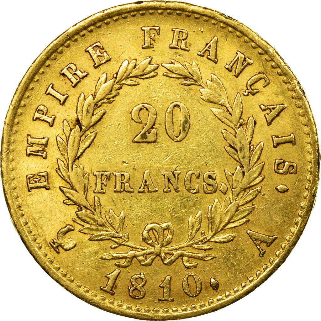 Coin, France, Napoléon I, 20 Francs, 1810, Paris, EF(40-45), Gold, KM:695.1