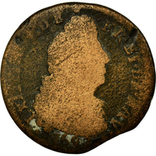 Coin, France, Louis XIV, Liard de France, 1697, Rennes, VG(8-10), Copper
