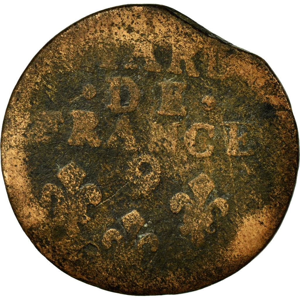 Coin, France, Louis XIV, Liard de France, 1697, Rennes, VG(8-10), Copper