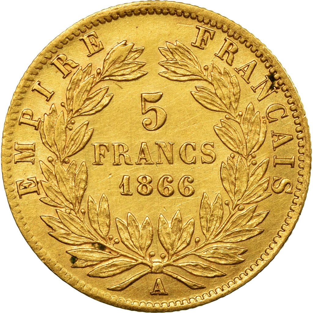 Coin, France, Napoleon III, 5 Francs, 1866, Paris, EF(40-45), Gold, Gadoury:1002