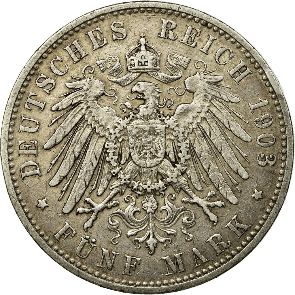 Coin, German States, BAVARIA, Otto, 5 Mark, 1903, Munich, EF(40-45), Silver